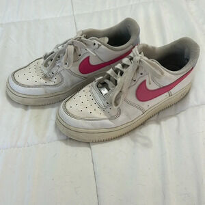 Nike Air Force one low top sneakers size 4 white pink